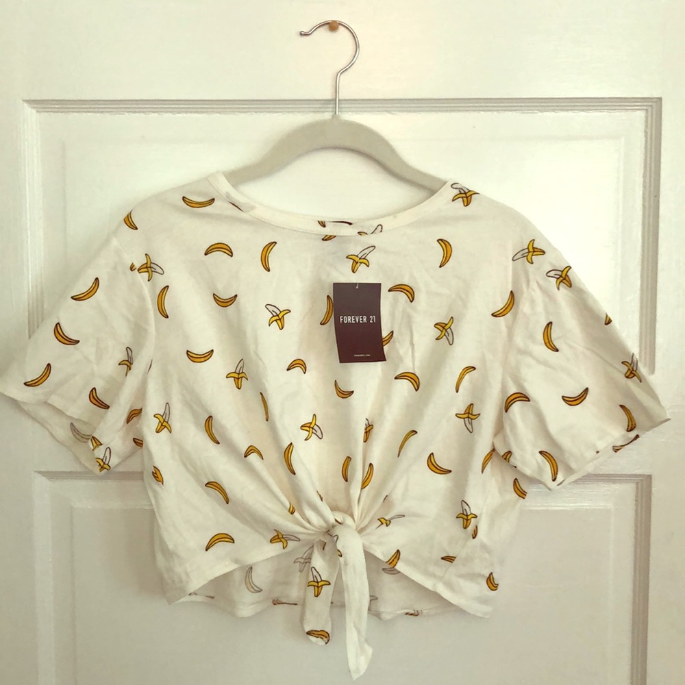 Banana tie front tee shirt